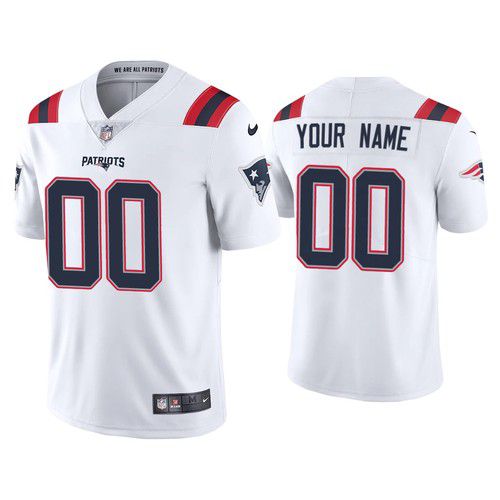 Men New England Patriots Nike White Vapor Limited Custom NFL Jersey->new england patriots->NFL Jersey